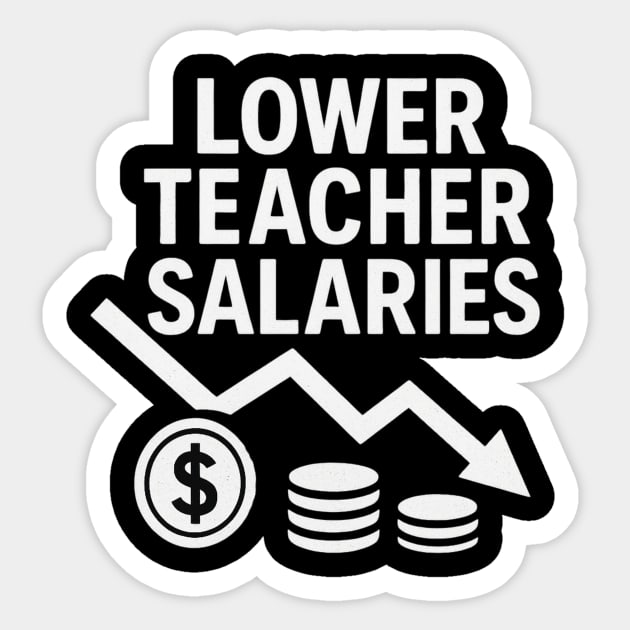 Lower Teacher Salaries Funny Teacher Pay Chart Sarcastic Education Sticker by ArtistTee ⭐⭐⭐⭐⭐